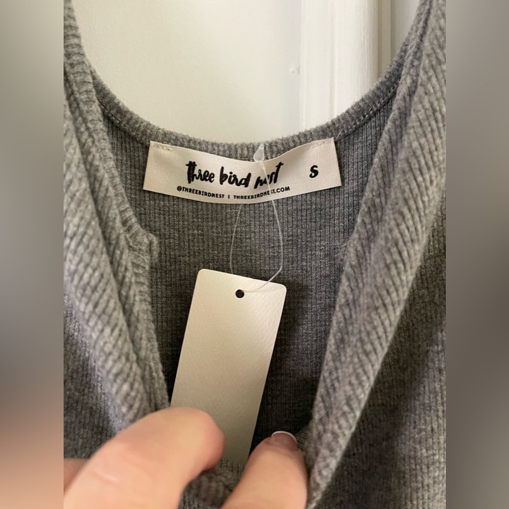 Three Bird Nest Gray Jumpsuit - Picture 7 of 8